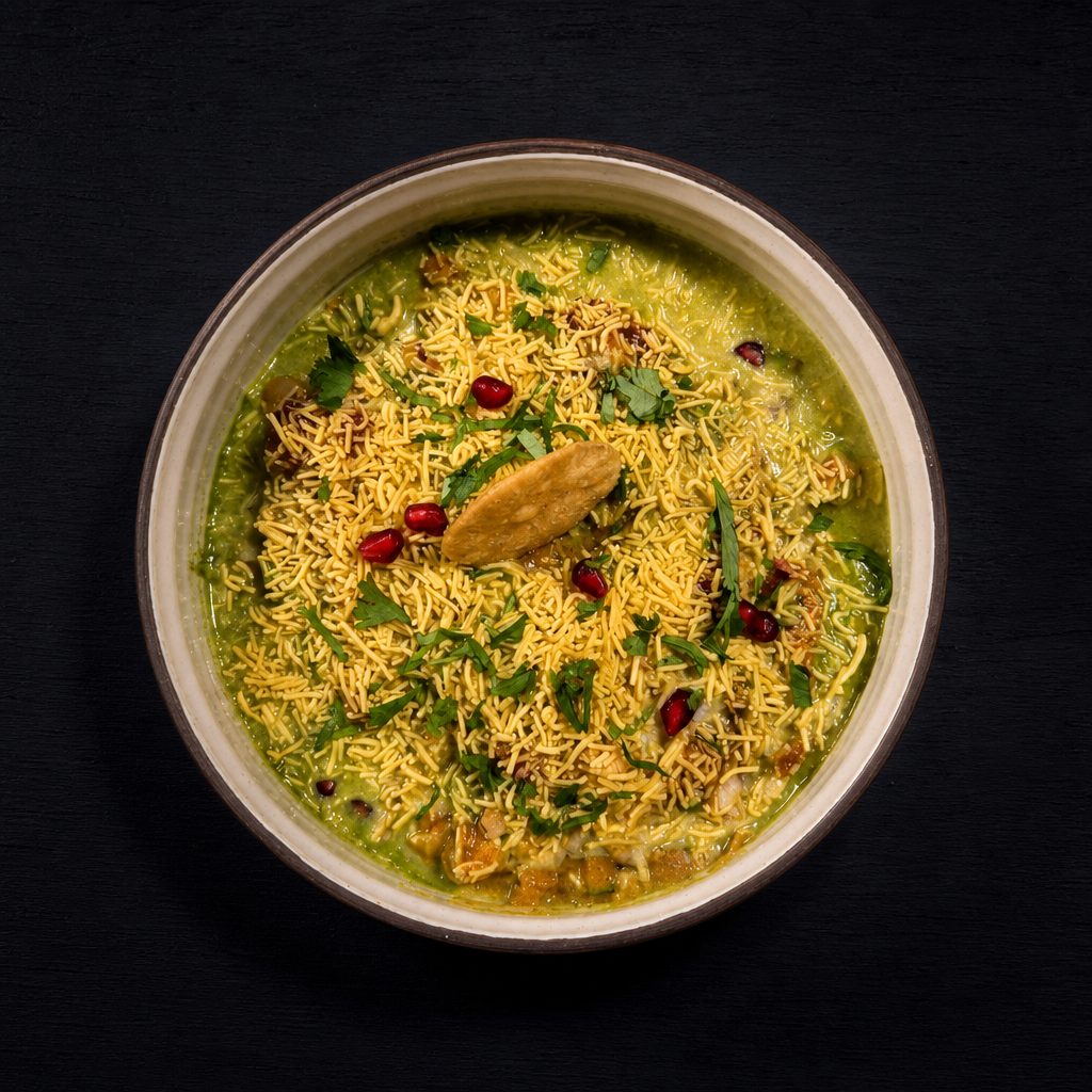 Samosa Chaat (v, d).