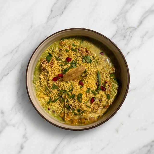 Samosa Chaat (v, d).